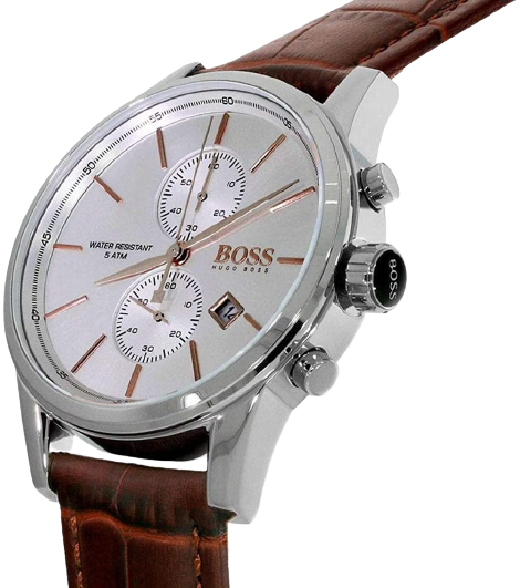 Hugo Boss Men's Brown Leather Strap Watch - HB1513280